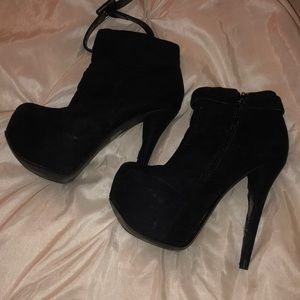 Black platform booties